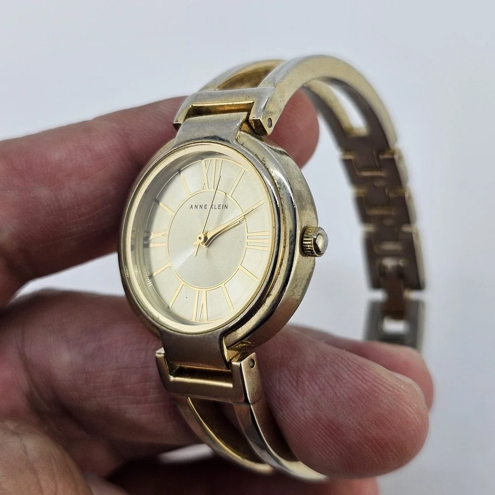 Anne Klein Women's Watch 28MM Gold Dial Gold Bracelet Bands 5.75